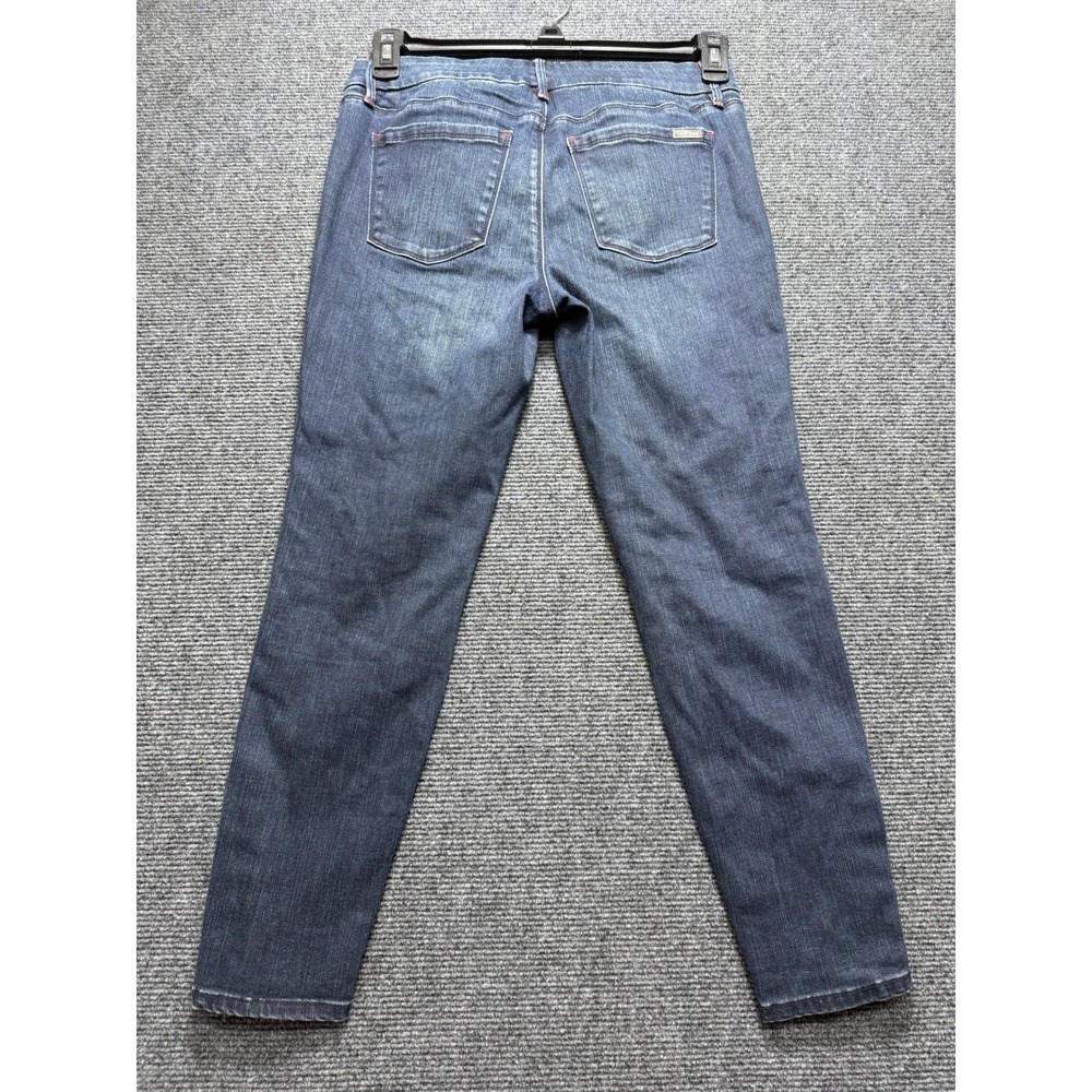 White House Black Market The Skinny Ankle Jeans Women 8P Blue Button Hem - Picture 5 of 12